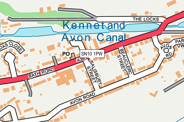 SN10 1PW map - OS OpenMap – Local (Ordnance Survey) SN10 1PW map - OS OpenMap – Local (Ordnance Survey)