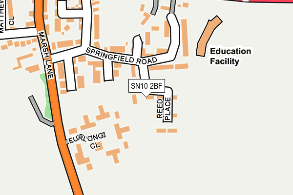 SN10 2BF map - OS OpenMap – Local (Ordnance Survey) SN10 2BF map - OS OpenMap – Local (Ordnance Survey)