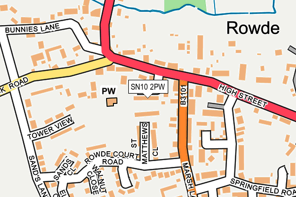 SN10 2PW map - OS OpenMap – Local (Ordnance Survey) SN10 2PW map - OS OpenMap – Local (Ordnance Survey)