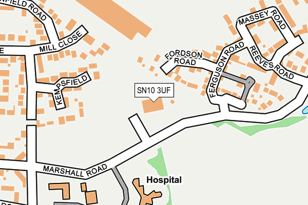 SN10 3UF map - OS OpenMap – Local (Ordnance Survey) SN10 3UF map - OS OpenMap – Local (Ordnance Survey)