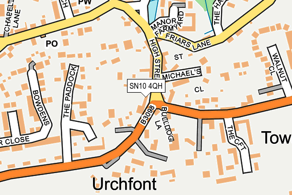 SN10 4QH map - OS OpenMap – Local (Ordnance Survey) SN10 4QH map - OS OpenMap – Local (Ordnance Survey)