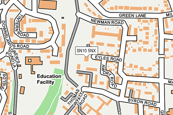 SN10 5NX map - OS OpenMap – Local (Ordnance Survey) SN10 5NX map - OS OpenMap – Local (Ordnance Survey)