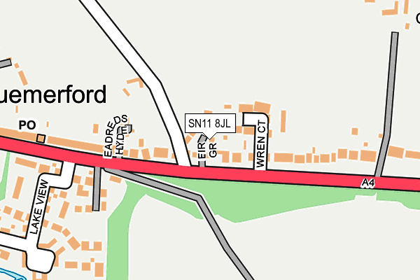 SN11 8JL map - OS OpenMap – Local (Ordnance Survey) SN11 8JL map - OS OpenMap – Local (Ordnance Survey)