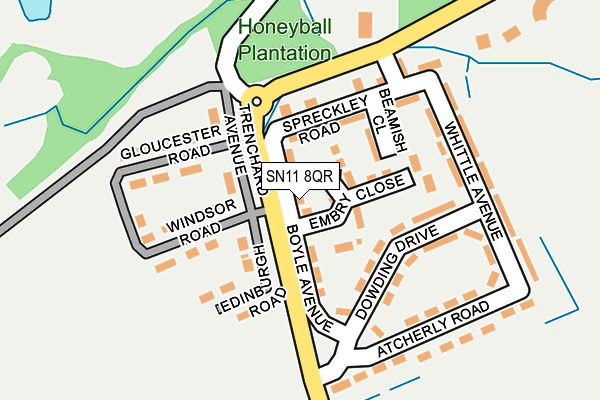 SN11 8QR map - OS OpenMap – Local (Ordnance Survey) SN11 8QR map - OS OpenMap – Local (Ordnance Survey)
