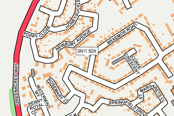 SN11 9DX map - OS OpenMap – Local (Ordnance Survey) SN11 9DX map - OS OpenMap – Local (Ordnance Survey)
