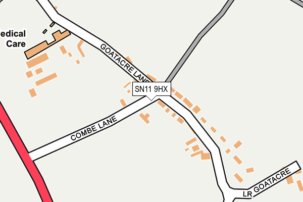 SN11 9HX map - OS OpenMap – Local (Ordnance Survey) SN11 9HX map - OS OpenMap – Local (Ordnance Survey)