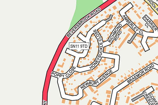 SN11 9TD map - OS OpenMap – Local (Ordnance Survey) SN11 9TD map - OS OpenMap – Local (Ordnance Survey)