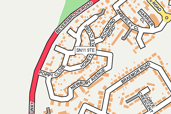 SN11 9TE map - OS OpenMap – Local (Ordnance Survey) SN11 9TE map - OS OpenMap – Local (Ordnance Survey)