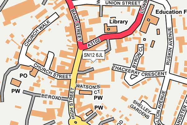 SN12 6JL map - OS OpenMap – Local (Ordnance Survey)