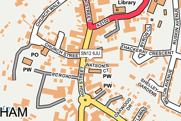SN12 6JU map - OS OpenMap – Local (Ordnance Survey)