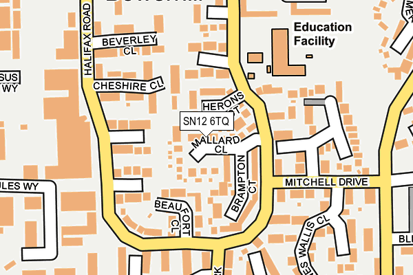 SN12 6TQ map - OS OpenMap – Local (Ordnance Survey)