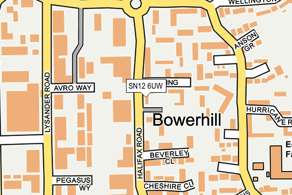 SN12 6UW map - OS OpenMap – Local (Ordnance Survey)