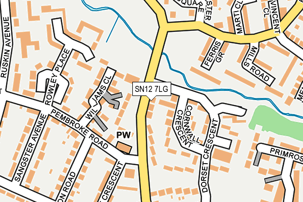 SN12 7LG map - OS OpenMap – Local (Ordnance Survey)