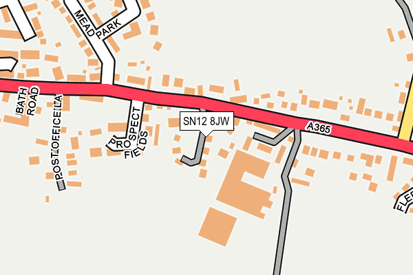 SN12 8JW map - OS OpenMap – Local (Ordnance Survey) SN12 8JW map - OS OpenMap – Local (Ordnance Survey)