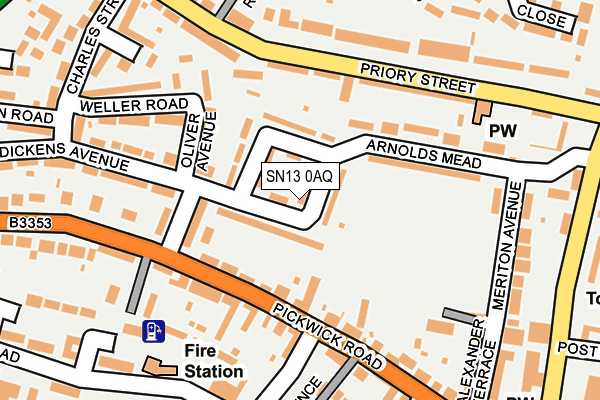 SN13 0AQ map - OS OpenMap – Local (Ordnance Survey) SN13 0AQ map - OS OpenMap – Local (Ordnance Survey)