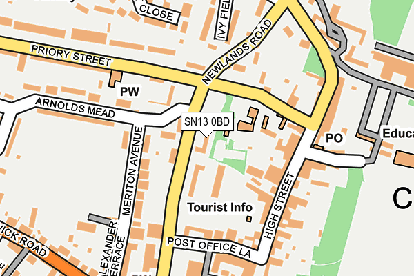 SN13 0BD map - OS OpenMap – Local (Ordnance Survey) SN13 0BD map - OS OpenMap – Local (Ordnance Survey)