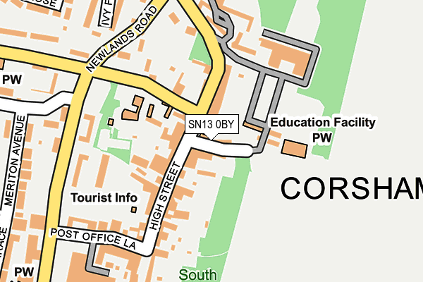 SN13 0BY map - OS OpenMap – Local (Ordnance Survey) SN13 0BY map - OS OpenMap – Local (Ordnance Survey)