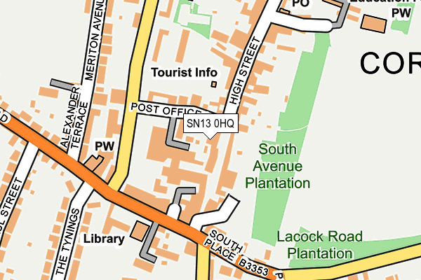 SN13 0HQ map - OS OpenMap – Local (Ordnance Survey) SN13 0HQ map - OS OpenMap – Local (Ordnance Survey)