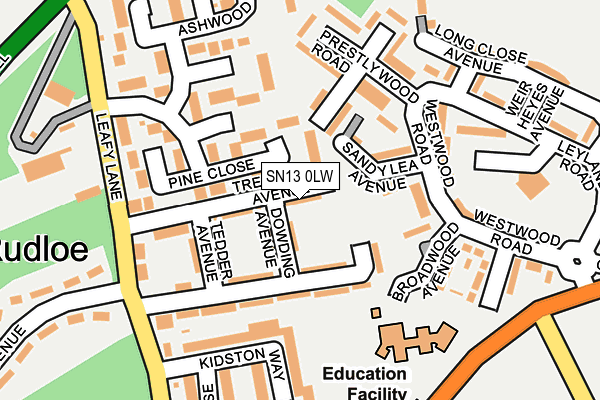 SN13 0LW map - OS OpenMap – Local (Ordnance Survey) SN13 0LW map - OS OpenMap – Local (Ordnance Survey)