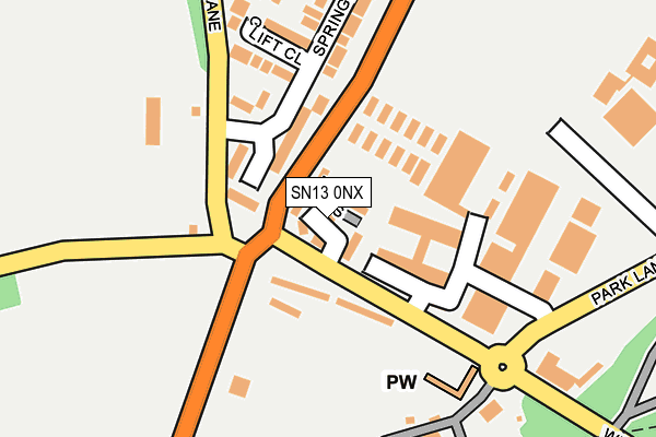 SN13 0NX map - OS OpenMap – Local (Ordnance Survey) SN13 0NX map - OS OpenMap – Local (Ordnance Survey)
