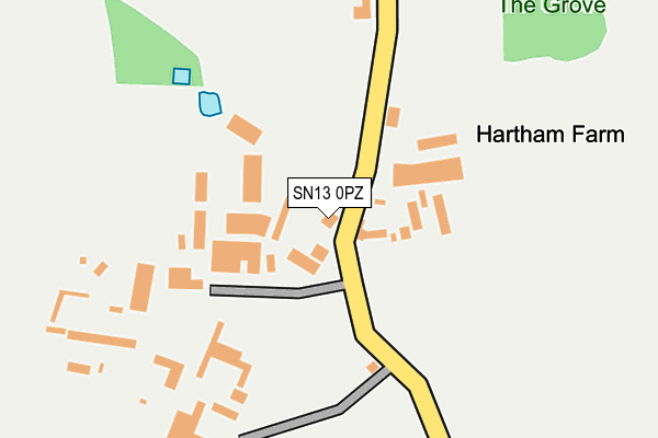 SN13 0PZ map - OS OpenMap – Local (Ordnance Survey) SN13 0PZ map - OS OpenMap – Local (Ordnance Survey)