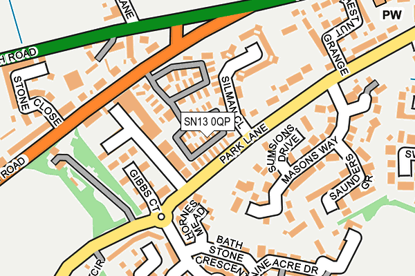SN13 0QP map - OS OpenMap – Local (Ordnance Survey) SN13 0QP map - OS OpenMap – Local (Ordnance Survey)