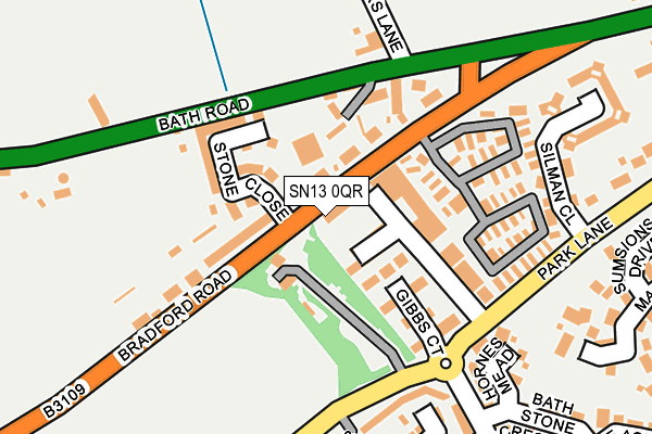 SN13 0QR map - OS OpenMap – Local (Ordnance Survey) SN13 0QR map - OS OpenMap – Local (Ordnance Survey)