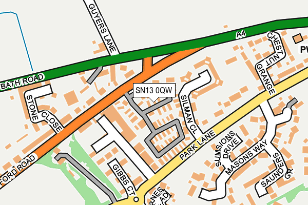 SN13 0QW map - OS OpenMap – Local (Ordnance Survey) SN13 0QW map - OS OpenMap – Local (Ordnance Survey)
