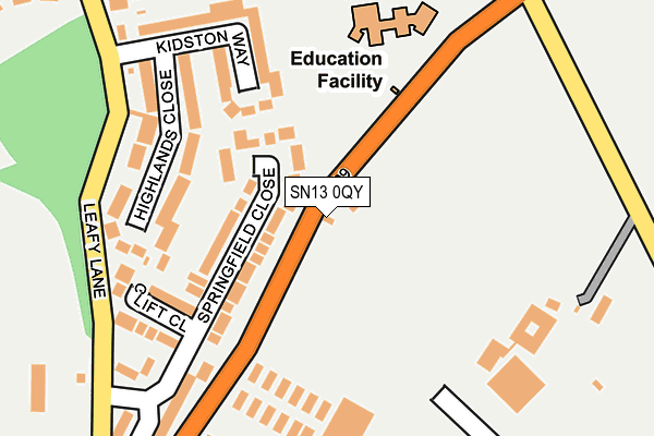 SN13 0QY map - OS OpenMap – Local (Ordnance Survey) SN13 0QY map - OS OpenMap – Local (Ordnance Survey)