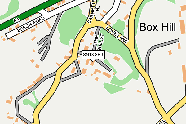 SN13 8HJ map - OS OpenMap – Local (Ordnance Survey) SN13 8HJ map - OS OpenMap – Local (Ordnance Survey)