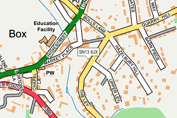 SN13 8JX map - OS OpenMap – Local (Ordnance Survey) SN13 8JX map - OS OpenMap – Local (Ordnance Survey)