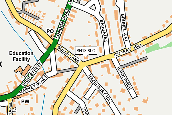 SN13 8LQ map - OS OpenMap – Local (Ordnance Survey) SN13 8LQ map - OS OpenMap – Local (Ordnance Survey)