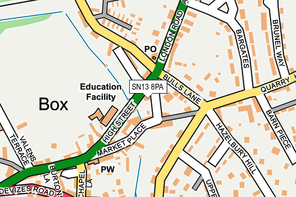 SN13 8PA map - OS OpenMap – Local (Ordnance Survey) SN13 8PA map - OS OpenMap – Local (Ordnance Survey)