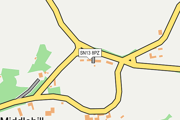 SN13 8PZ map - OS OpenMap – Local (Ordnance Survey) SN13 8PZ map - OS OpenMap – Local (Ordnance Survey)