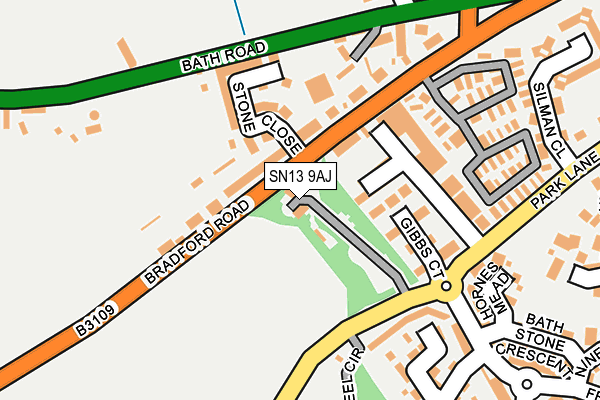 SN13 9AJ map - OS OpenMap – Local (Ordnance Survey) SN13 9AJ map - OS OpenMap – Local (Ordnance Survey)