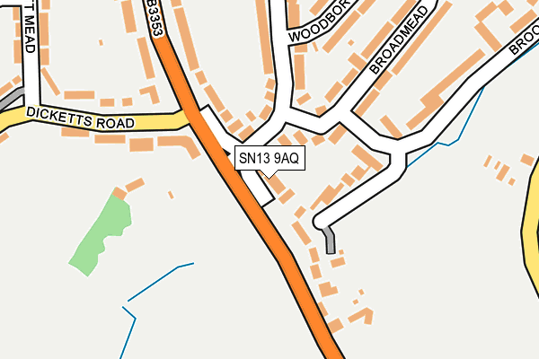 SN13 9AQ map - OS OpenMap – Local (Ordnance Survey) SN13 9AQ map - OS OpenMap – Local (Ordnance Survey)