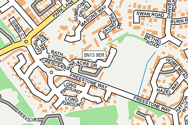 SN13 9ER map - OS OpenMap – Local (Ordnance Survey) SN13 9ER map - OS OpenMap – Local (Ordnance Survey)