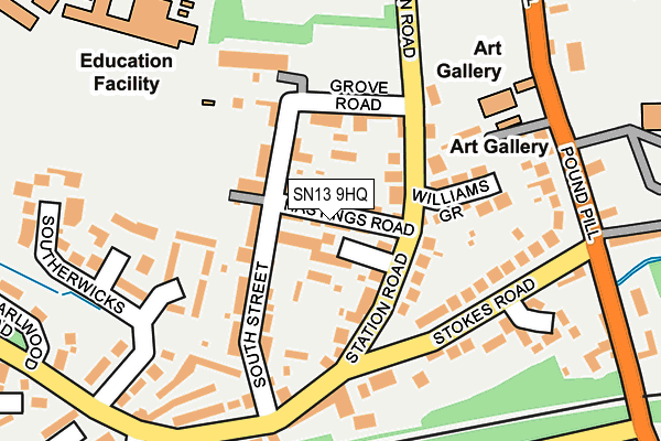 SN13 9HQ map - OS OpenMap – Local (Ordnance Survey) SN13 9HQ map - OS OpenMap – Local (Ordnance Survey)