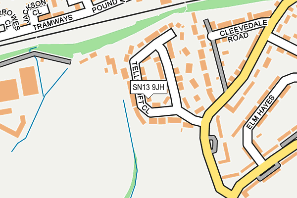 SN13 9JH map - OS OpenMap – Local (Ordnance Survey) SN13 9JH map - OS OpenMap – Local (Ordnance Survey)