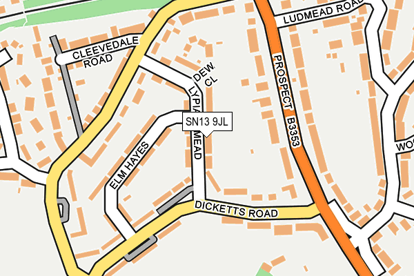 SN13 9JL map - OS OpenMap – Local (Ordnance Survey) SN13 9JL map - OS OpenMap – Local (Ordnance Survey)