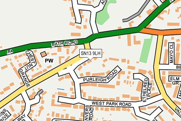SN13 9LH map - OS OpenMap – Local (Ordnance Survey) SN13 9LH map - OS OpenMap – Local (Ordnance Survey)
