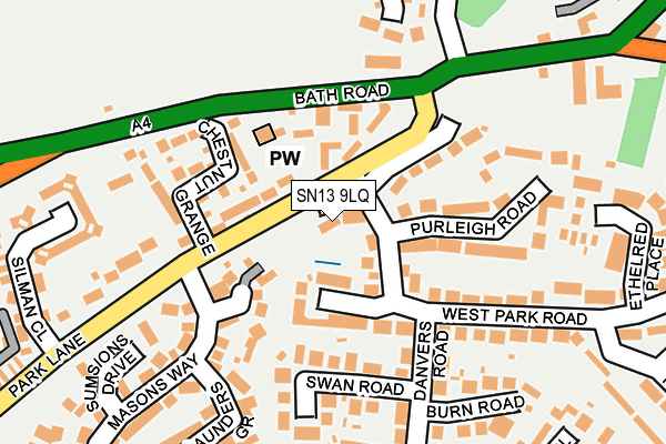 SN13 9LQ map - OS OpenMap – Local (Ordnance Survey) SN13 9LQ map - OS OpenMap – Local (Ordnance Survey)