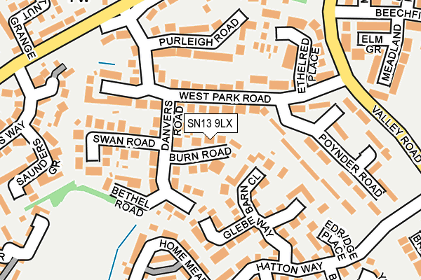 SN13 9LX map - OS OpenMap – Local (Ordnance Survey) SN13 9LX map - OS OpenMap – Local (Ordnance Survey)