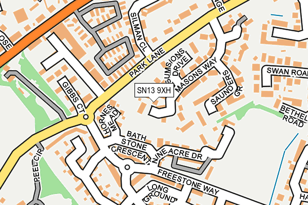 SN13 9XH map - OS OpenMap – Local (Ordnance Survey) SN13 9XH map - OS OpenMap – Local (Ordnance Survey)