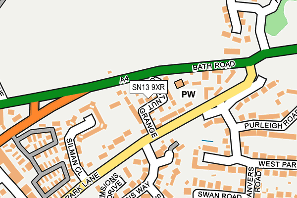 SN13 9XR map - OS OpenMap – Local (Ordnance Survey) SN13 9XR map - OS OpenMap – Local (Ordnance Survey)