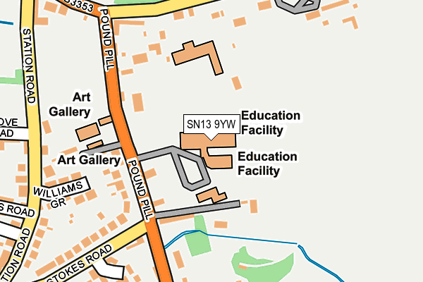 SN13 9YW map - OS OpenMap – Local (Ordnance Survey) SN13 9YW map - OS OpenMap – Local (Ordnance Survey)