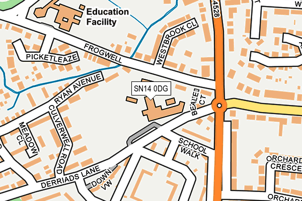 SN14 0DG map - OS OpenMap – Local (Ordnance Survey) SN14 0DG map - OS OpenMap – Local (Ordnance Survey)