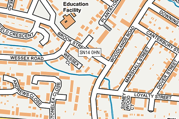 SN14 0HN map - OS OpenMap – Local (Ordnance Survey) SN14 0HN map - OS OpenMap – Local (Ordnance Survey)