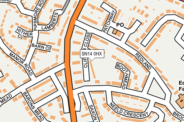 SN14 0HX map - OS OpenMap – Local (Ordnance Survey) SN14 0HX map - OS OpenMap – Local (Ordnance Survey)