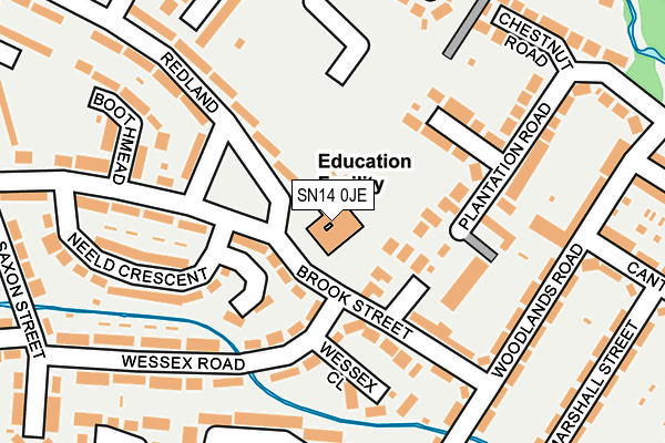 SN14 0JE map - OS OpenMap – Local (Ordnance Survey) SN14 0JE map - OS OpenMap – Local (Ordnance Survey)